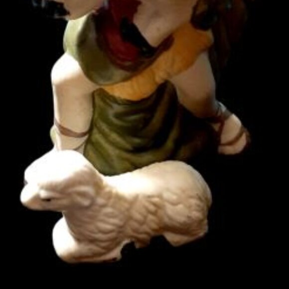 Very Nice! 8pc Vintage Christmas Nativity Set Porcelain Baby Jesus Manger Scene - Picture 6 of 9